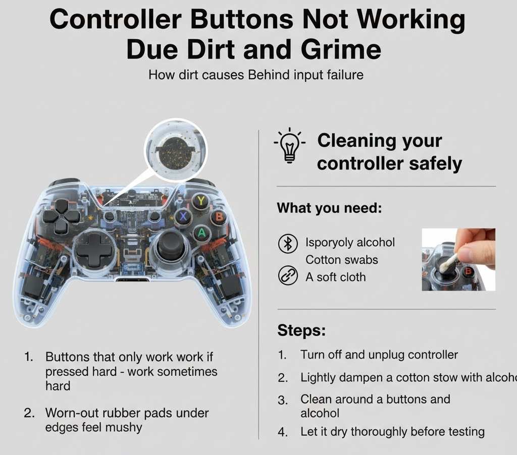 Controller Buttons Not Working Due to Dirt and Grime