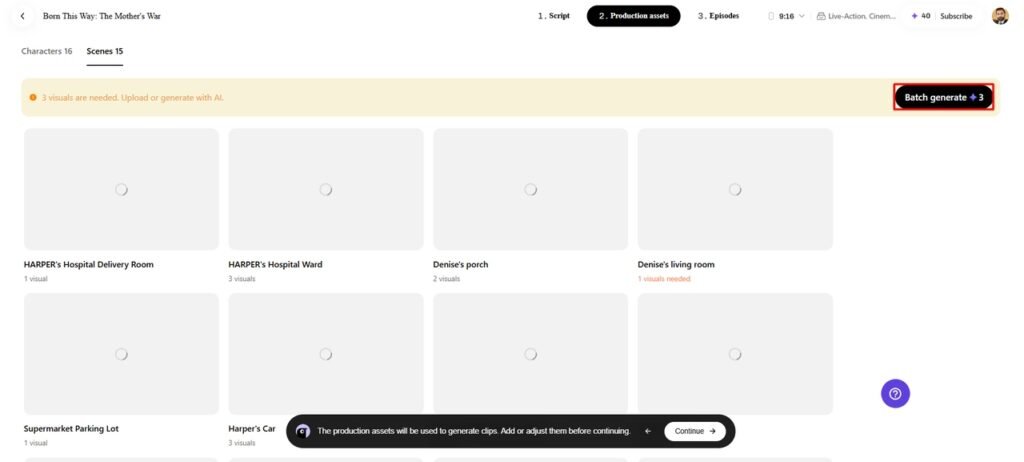 select "Batch generate" 